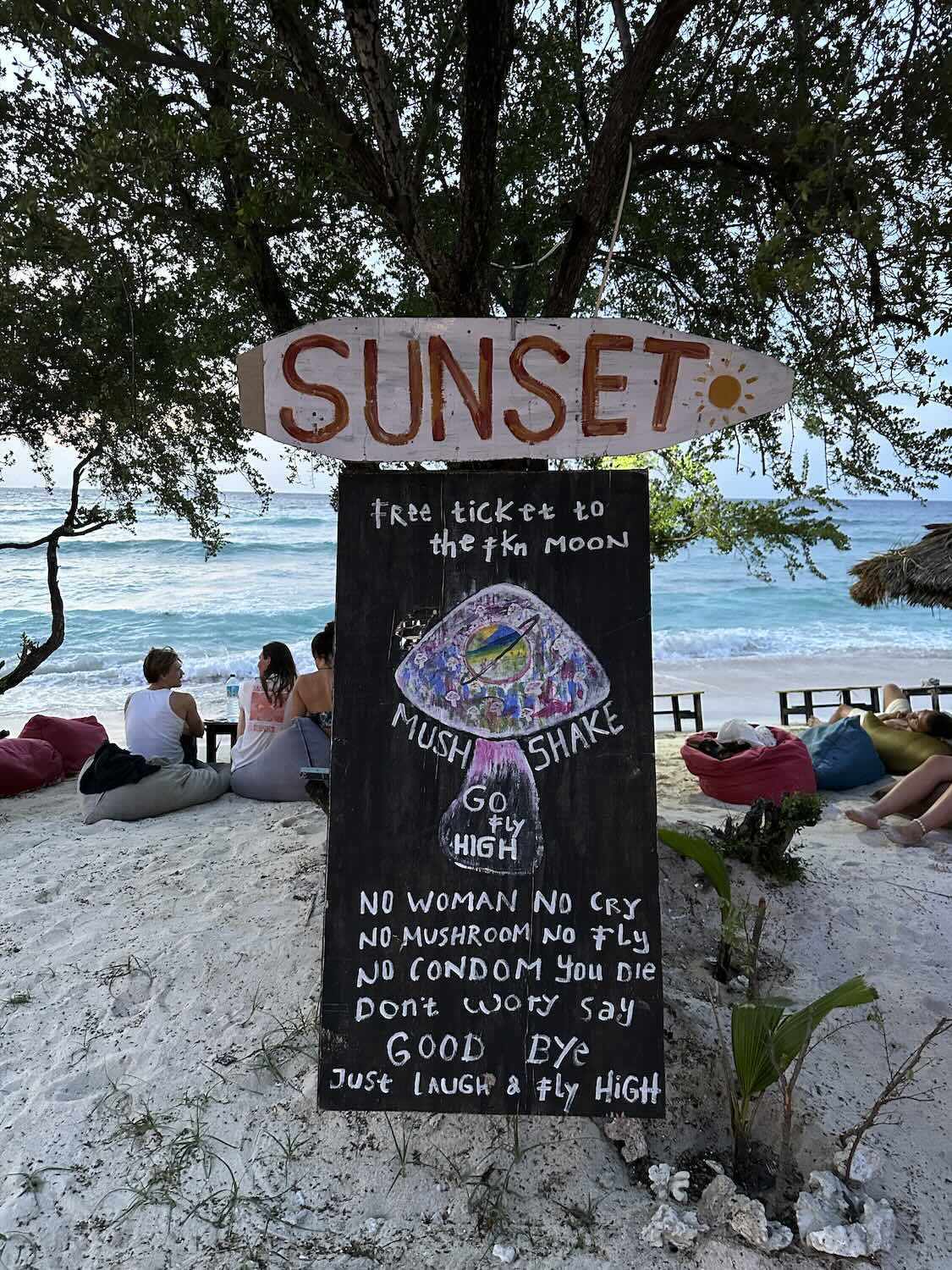 Magic Mushroom Shake Sign - Gili islands