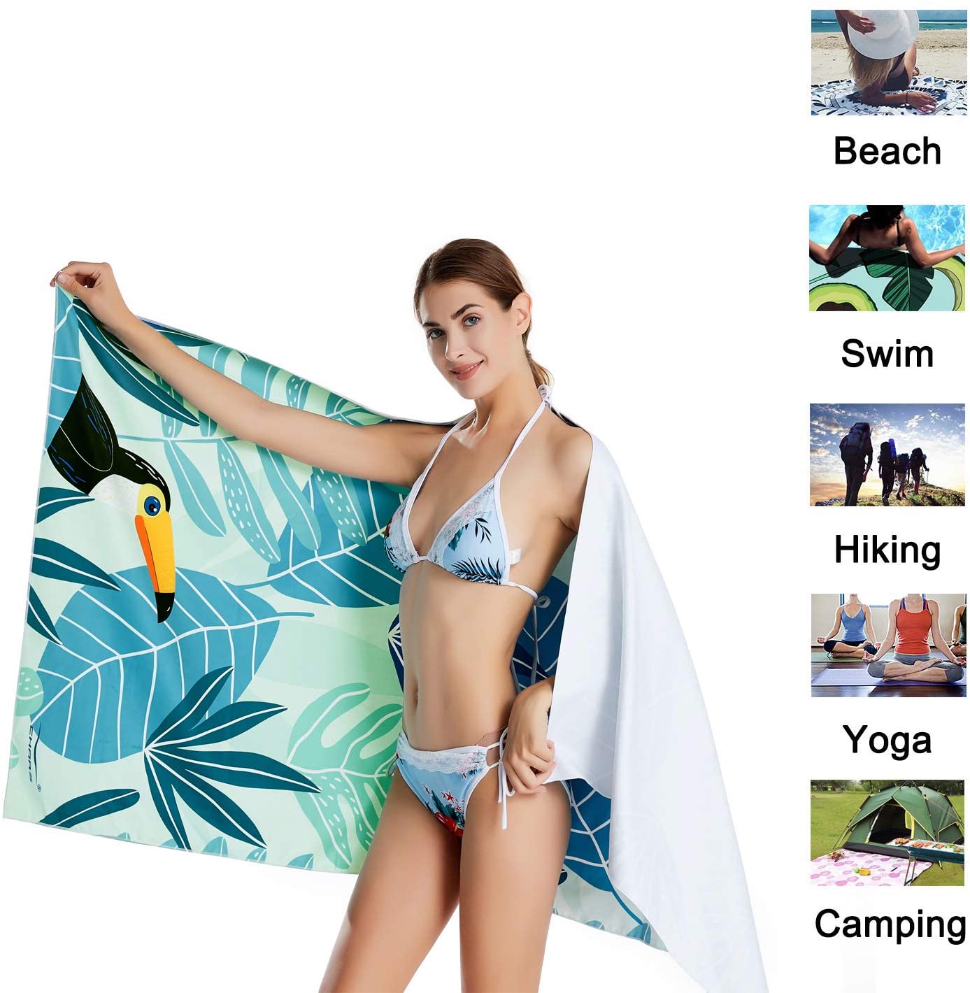 CHARS Microfiber Quick Drying Beach Towel