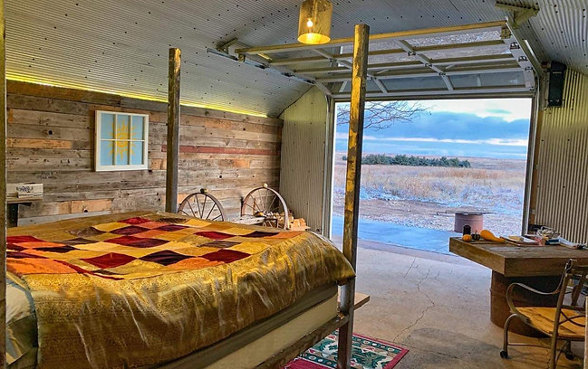 Inside the glamping bedroom
