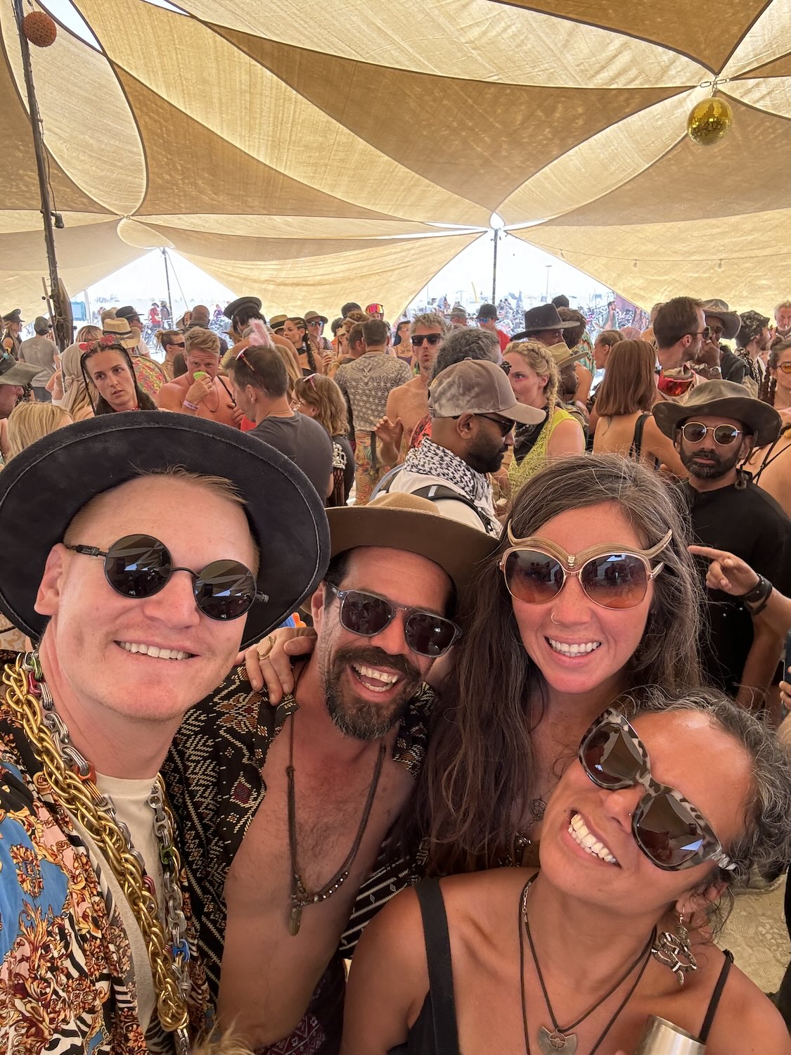 Group of Friends Taking Selfie at Burning Man